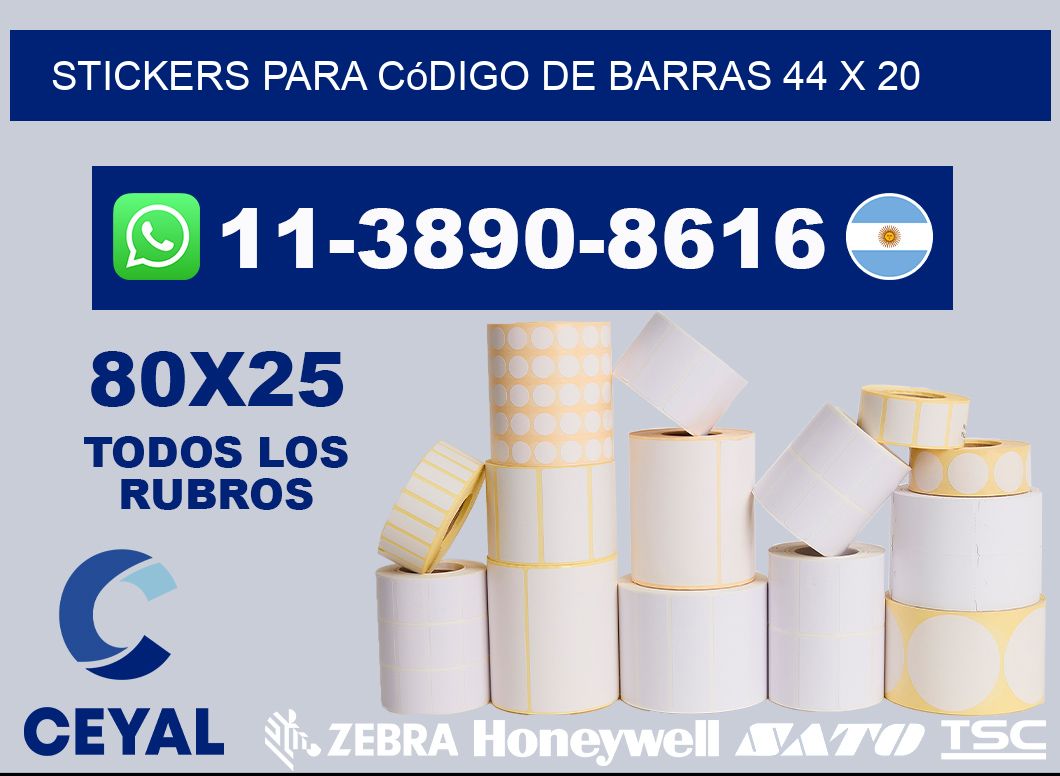stickers para código de barras 44 x 20