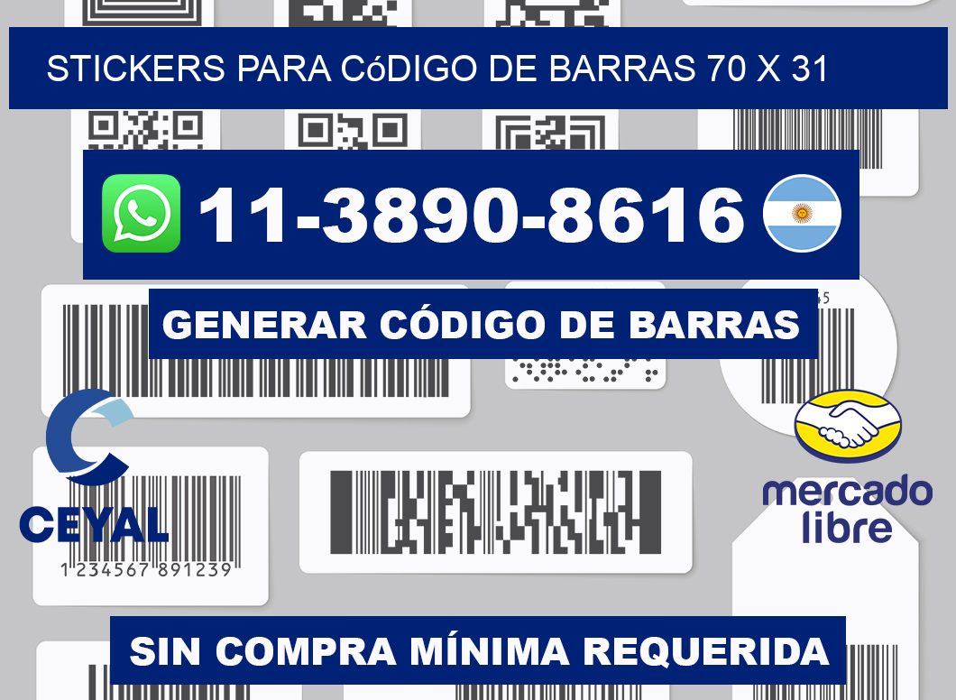 stickers para código de barras 70 x 31