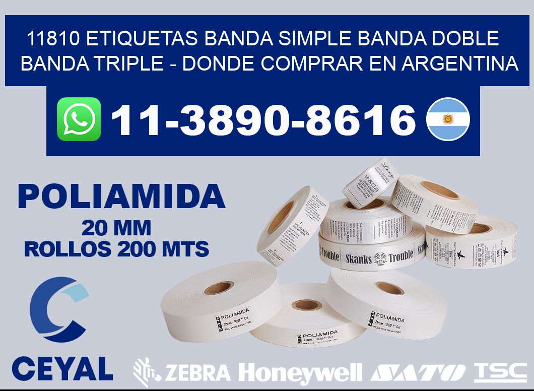 11810 etiquetas banda simple banda doble banda triple - Donde Comprar en Argentina
