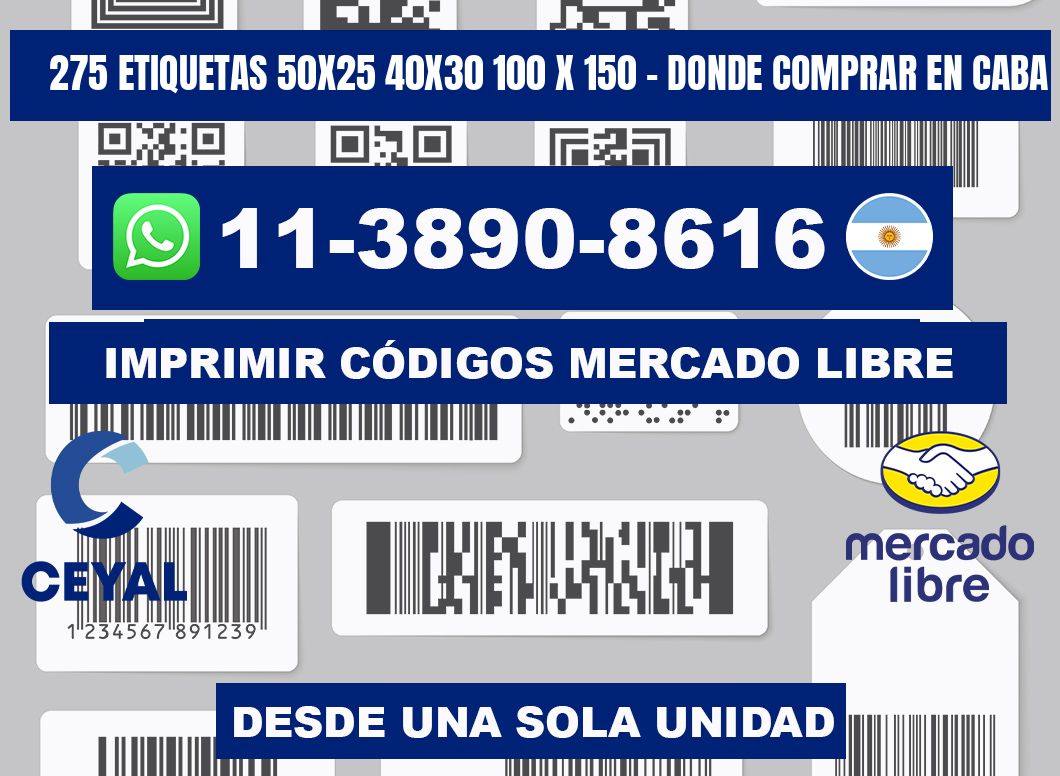 275 etiquetas 50x25 40x30 100 x 150 - Donde Comprar en Caba