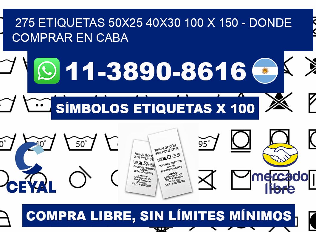 275 etiquetas 50x25 40x30 100 x 150 - Donde Comprar en Caba