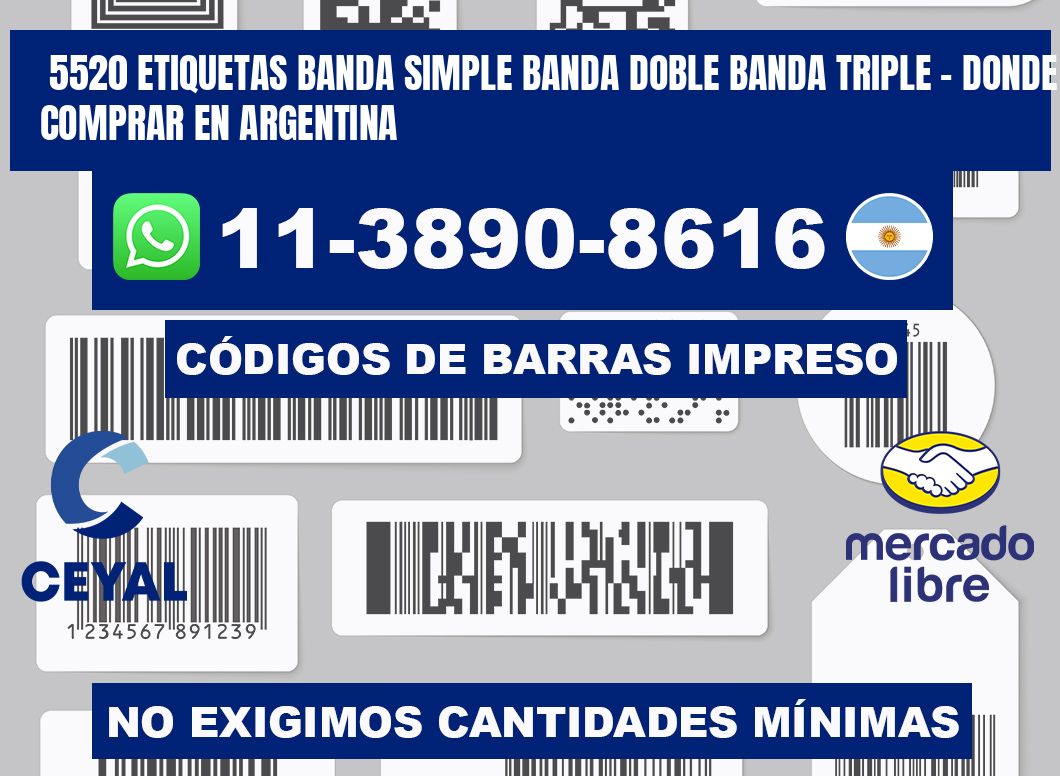 5520 etiquetas banda simple banda doble banda triple - Donde Comprar en Argentina