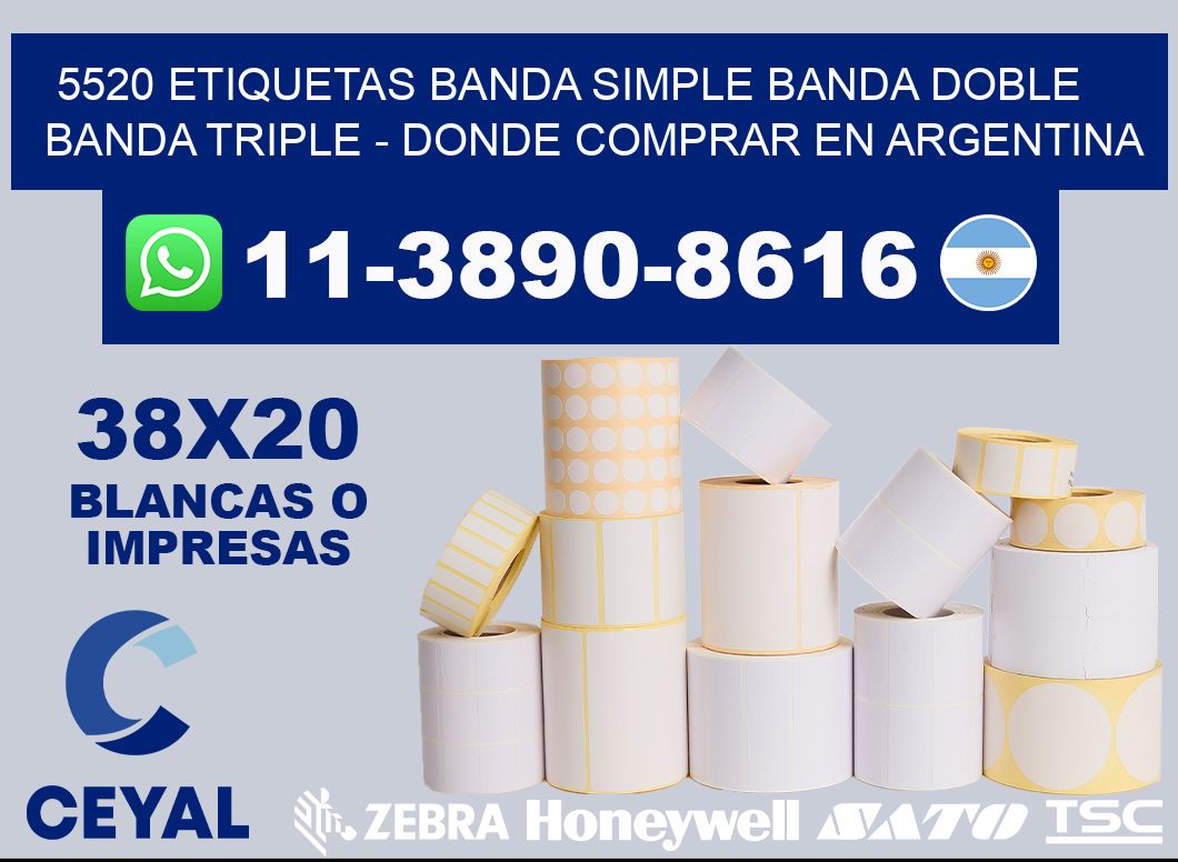 5520 etiquetas banda simple banda doble banda triple - Donde Comprar en Argentina
