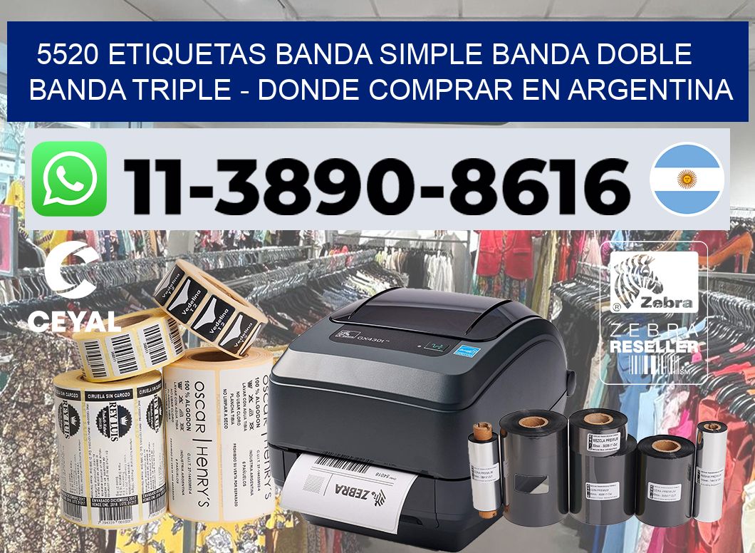 5520 etiquetas banda simple banda doble banda triple – Donde Comprar en Argentina
