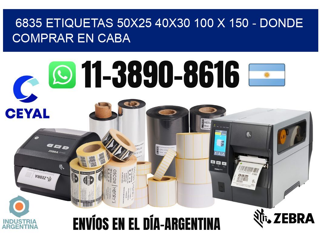6835 etiquetas 50x25 40x30 100 x 150 - Donde Comprar en Caba