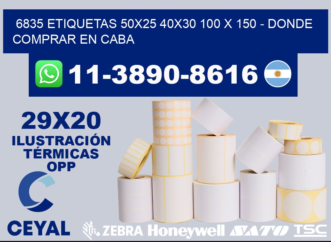 6835 etiquetas 50x25 40x30 100 x 150 - Donde Comprar en Caba