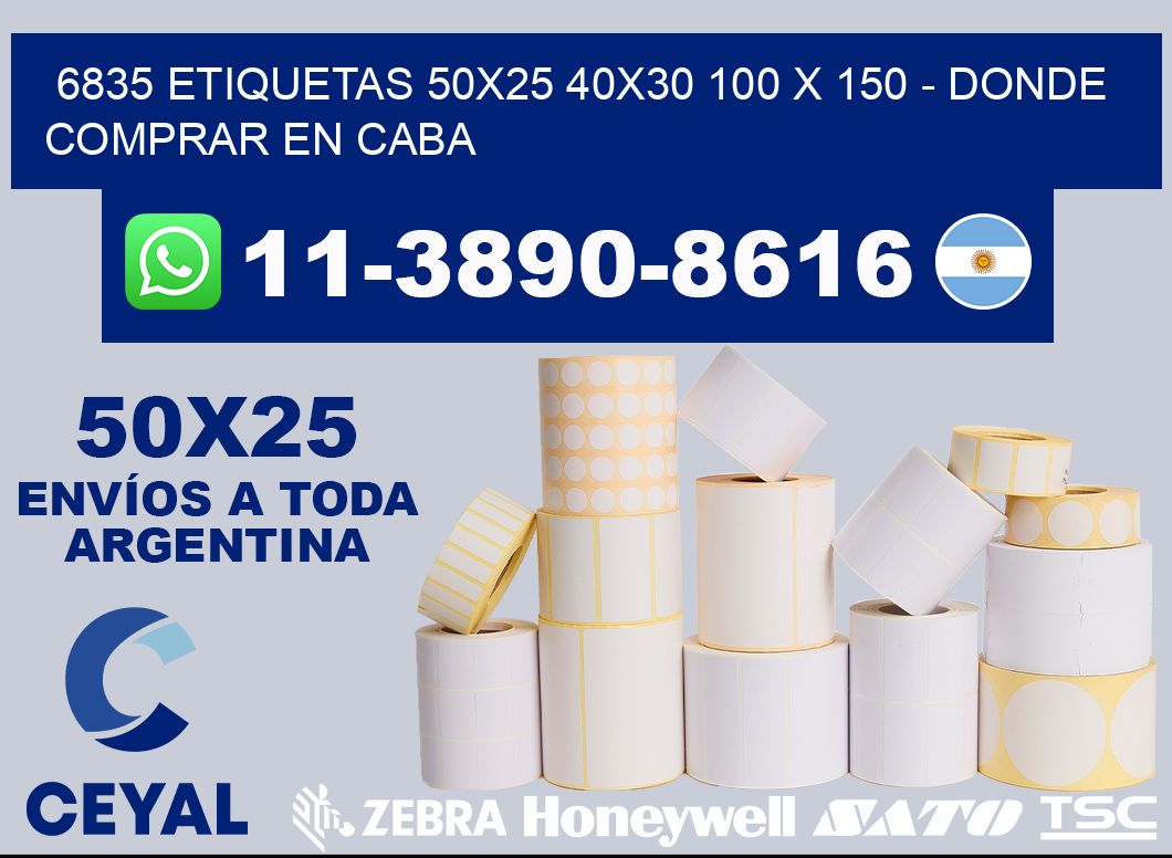 6835 etiquetas 50x25 40x30 100 x 150 - Donde Comprar en Caba