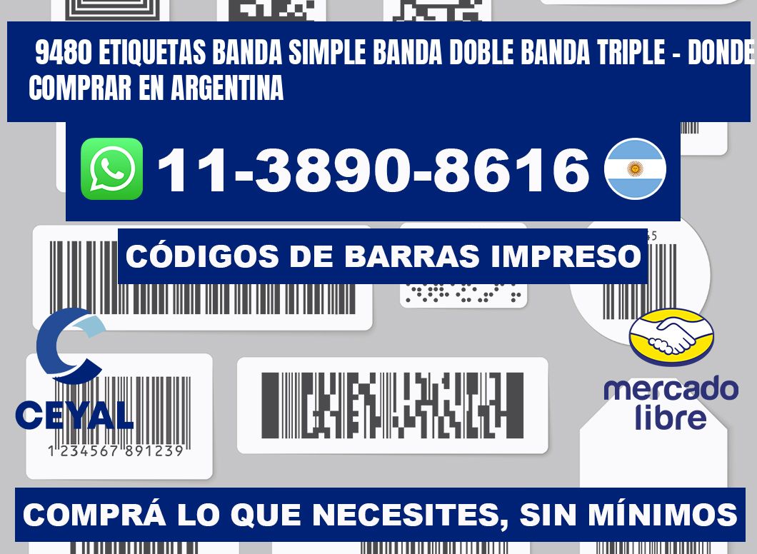 9480 etiquetas banda simple banda doble banda triple - Donde Comprar en Argentina