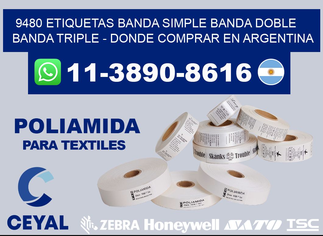 9480 etiquetas banda simple banda doble banda triple - Donde Comprar en Argentina