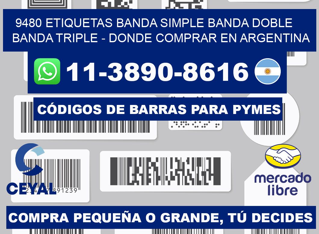 9480 etiquetas banda simple banda doble banda triple - Donde Comprar en Argentina