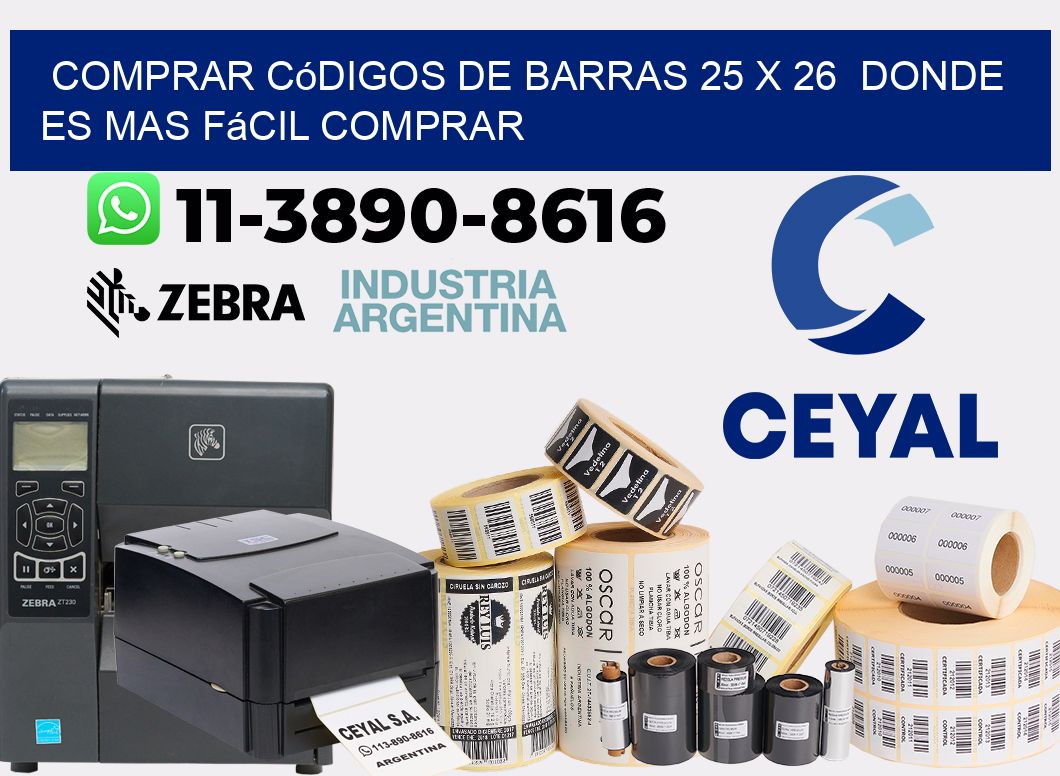 Comprar códigos de barras 25 x 26  Donde es mas fácil comprar