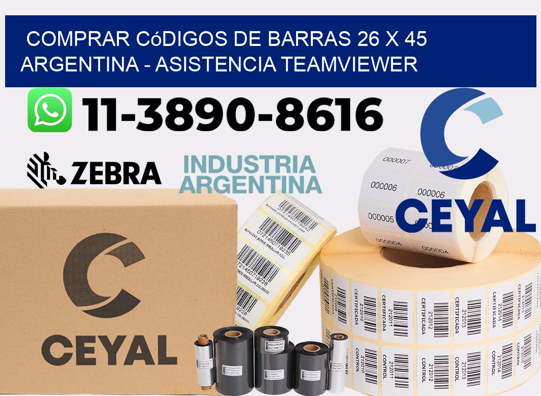 Comprar códigos de barras 26 x 45 argentina - asistencia teamviewer