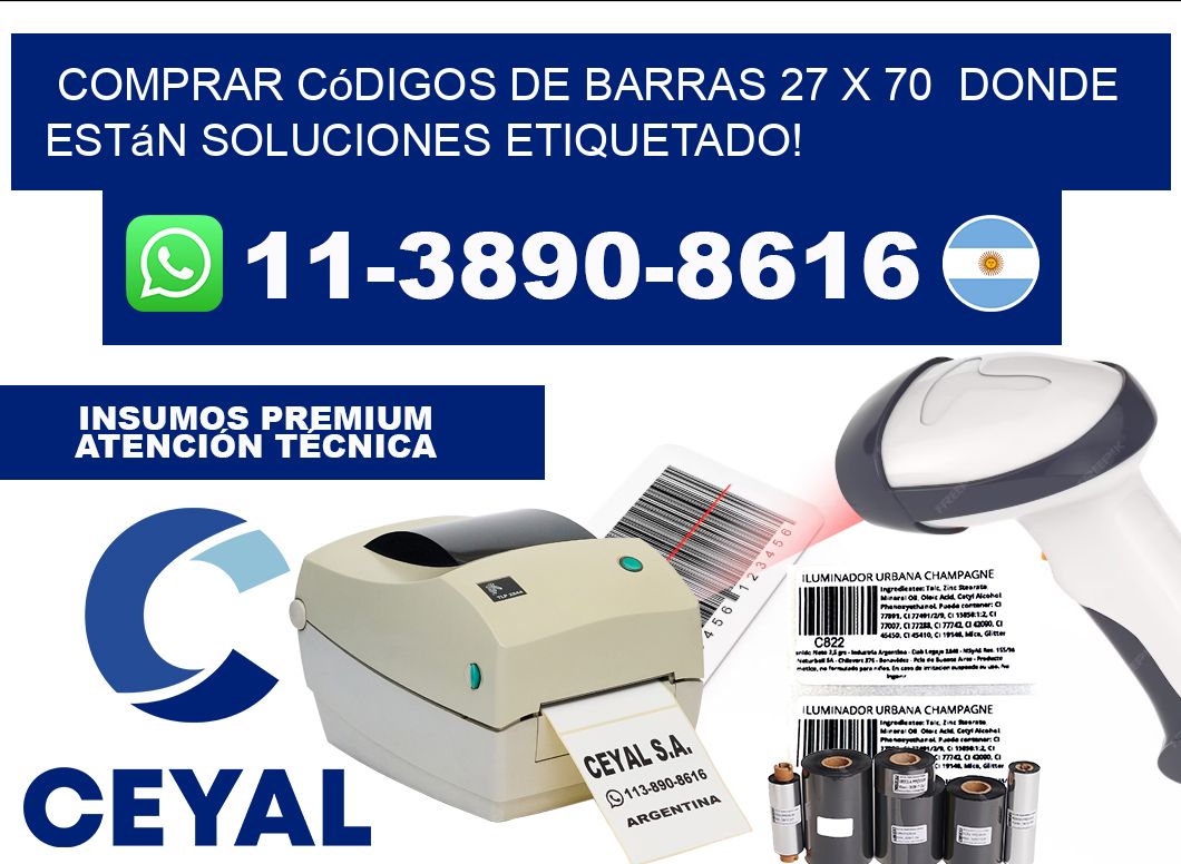 Comprar códigos de barras 27 x 70  donde están soluciones etiquetado!
