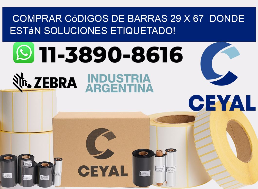 Comprar códigos de barras 29 x 67  donde están soluciones etiquetado!