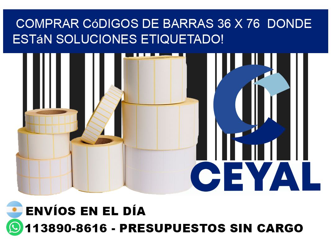 Comprar códigos de barras 36 x 76  donde están soluciones etiquetado!