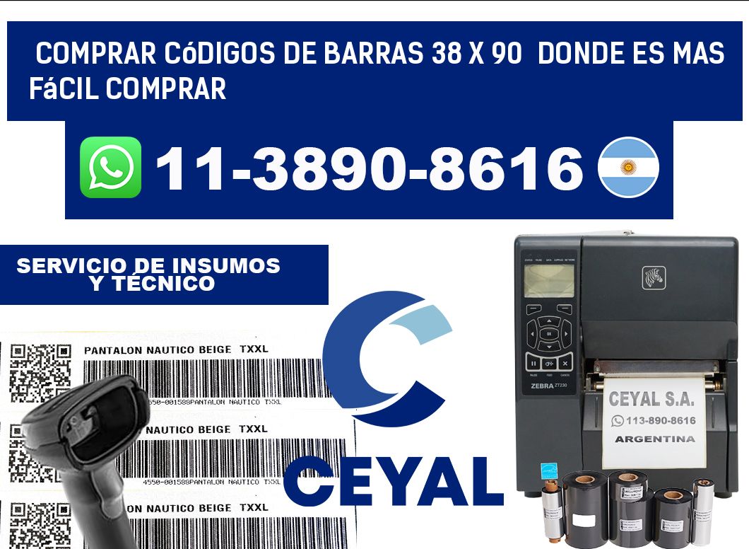 Comprar códigos de barras 38 x 90  Donde es mas fácil comprar