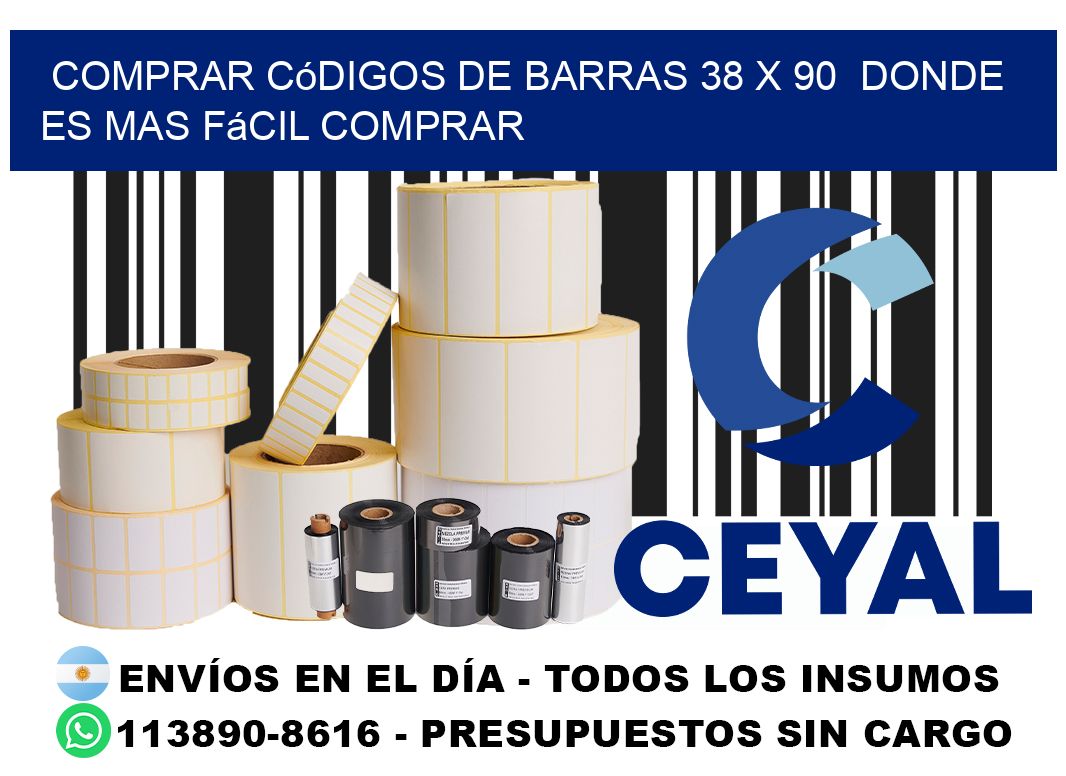 Comprar códigos de barras 38 x 90  Donde es mas fácil comprar