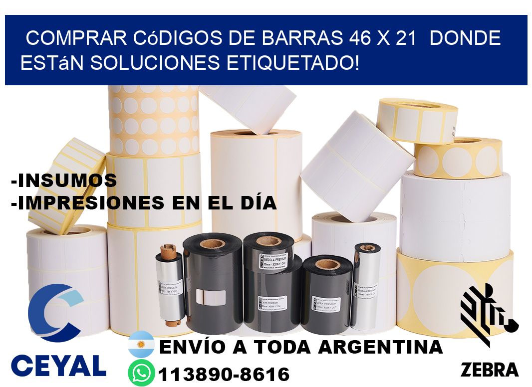 Comprar códigos de barras 46 x 21  donde están soluciones etiquetado!
