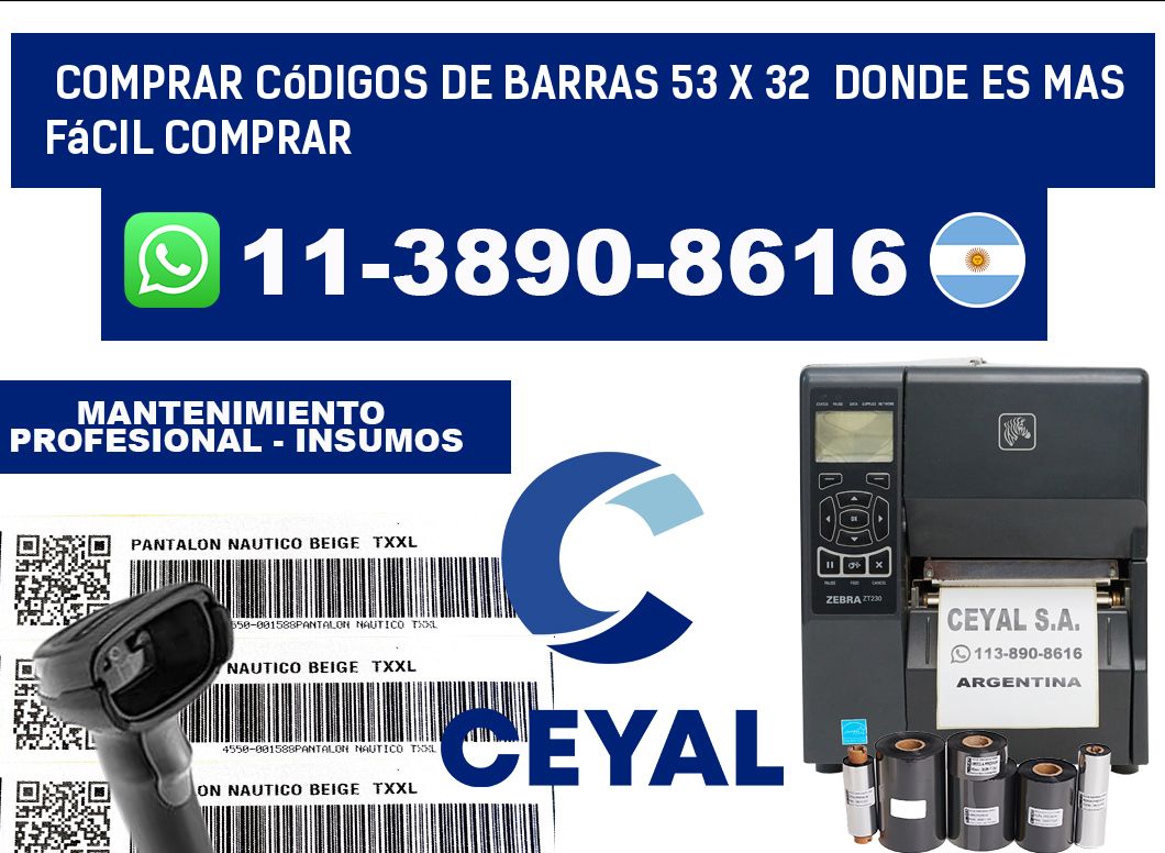 Comprar códigos de barras 53 x 32  Donde es mas fácil comprar