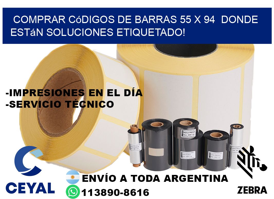 Comprar códigos de barras 55 x 94  donde están soluciones etiquetado!