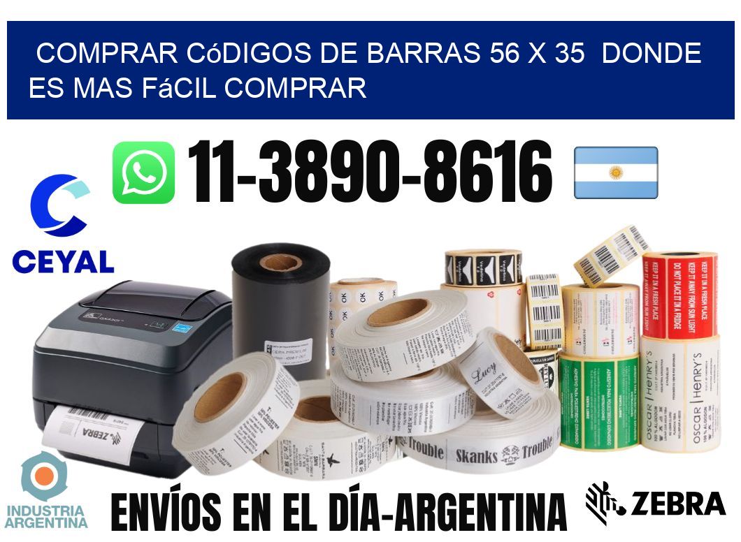 Comprar códigos de barras 56 x 35  Donde es mas fácil comprar