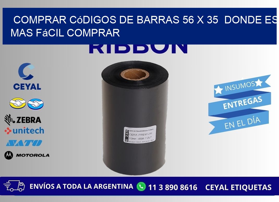 Comprar códigos de barras 56 x 35  Donde es mas fácil comprar