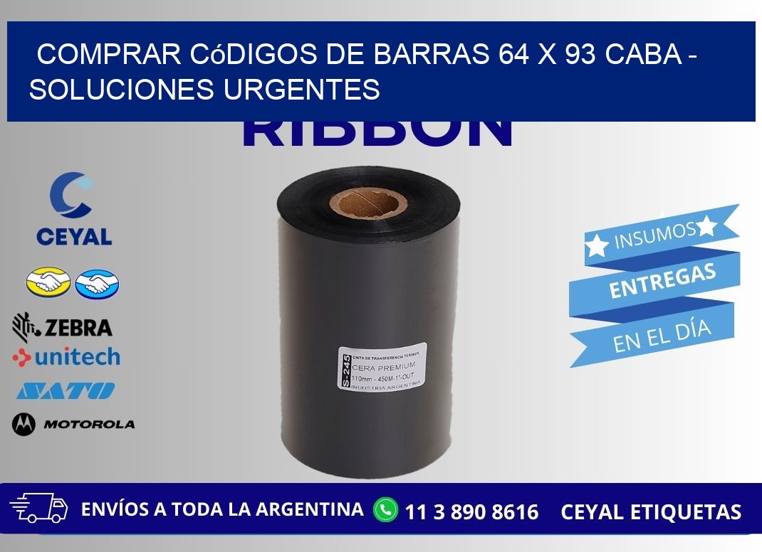 Comprar códigos de barras 64 x 93 CABA - soluciones urgentes