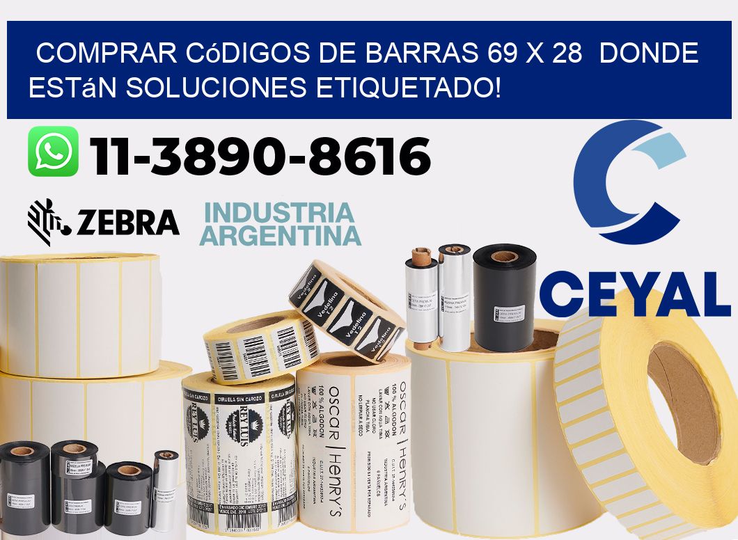 Comprar códigos de barras 69 x 28  donde están soluciones etiquetado!