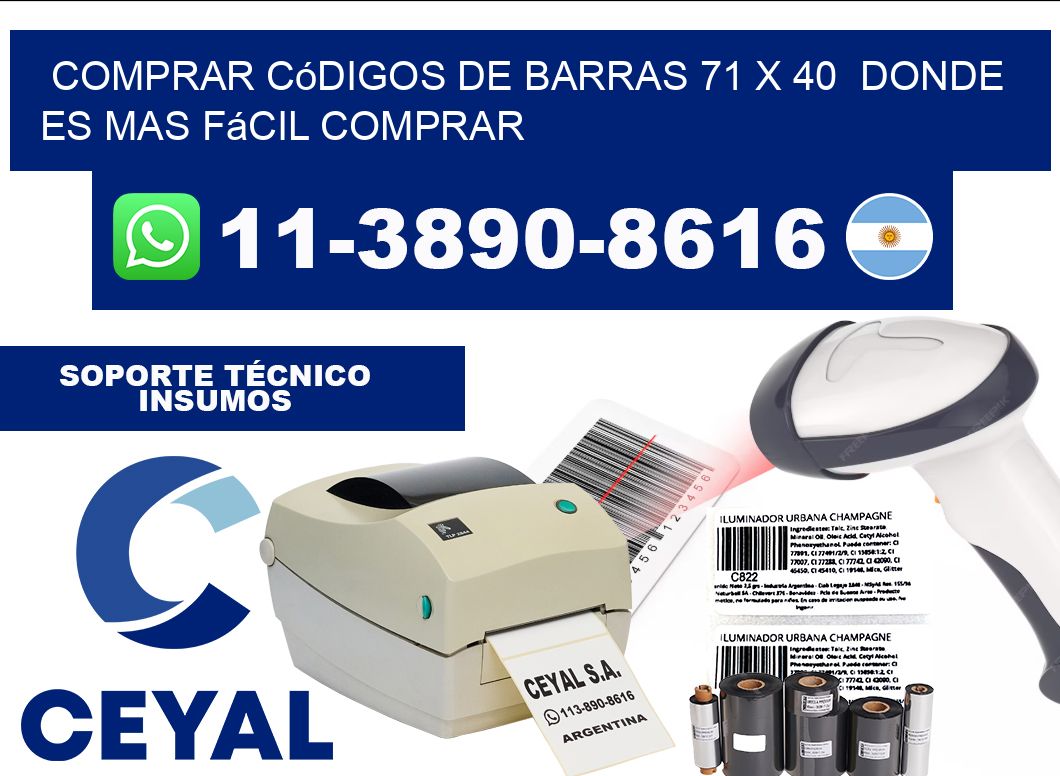 Comprar códigos de barras 71 x 40  Donde es mas fácil comprar
