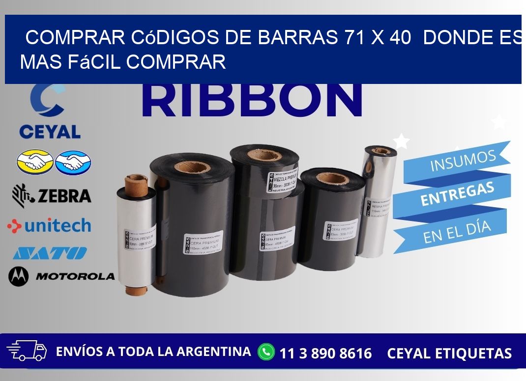 Comprar códigos de barras 71 x 40  Donde es mas fácil comprar