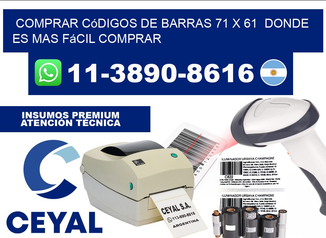Comprar códigos de barras 71 x 61  Donde es mas fácil comprar