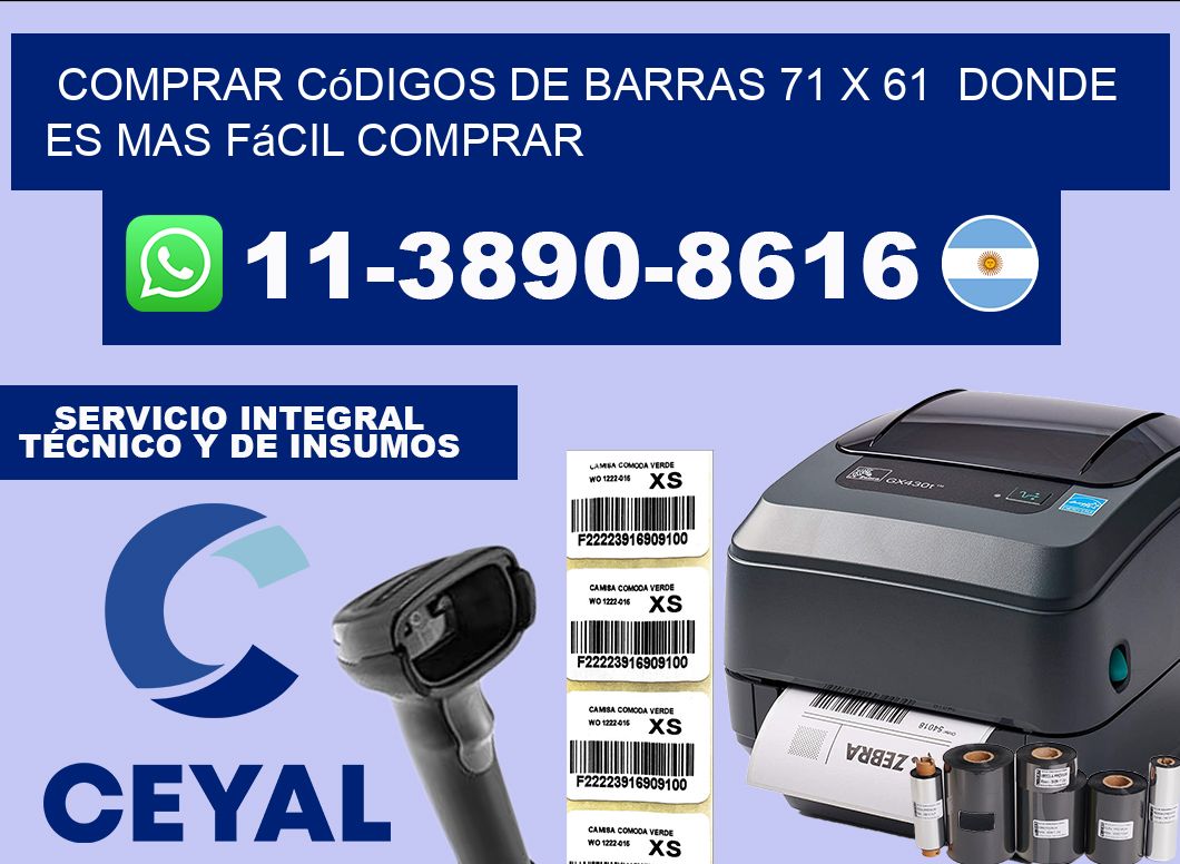 Comprar códigos de barras 71 x 61  Donde es mas fácil comprar