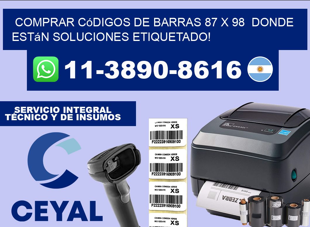 Comprar códigos de barras 87 x 98  donde están soluciones etiquetado!
