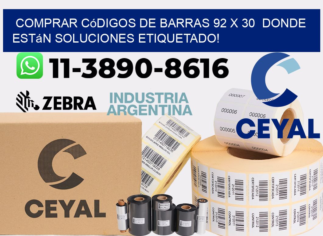 Comprar códigos de barras 92 x 30  donde están soluciones etiquetado!