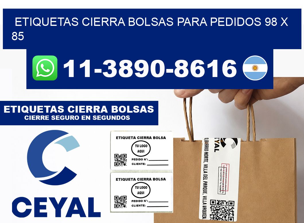 ETIQUETAS CIERRA BOLSAS PARA PEDIDOS 98 x 85