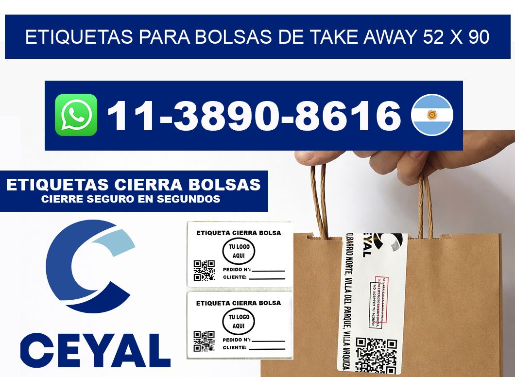 ETIQUETAS PARA BOLSAS DE TAKE AWAY 52 x 90