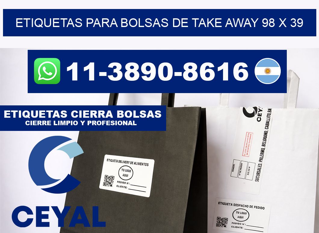 ETIQUETAS PARA BOLSAS DE TAKE AWAY 98 x 39