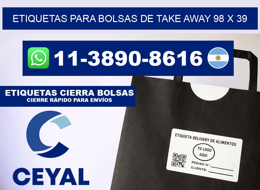 ETIQUETAS PARA BOLSAS DE TAKE AWAY 98 x 39