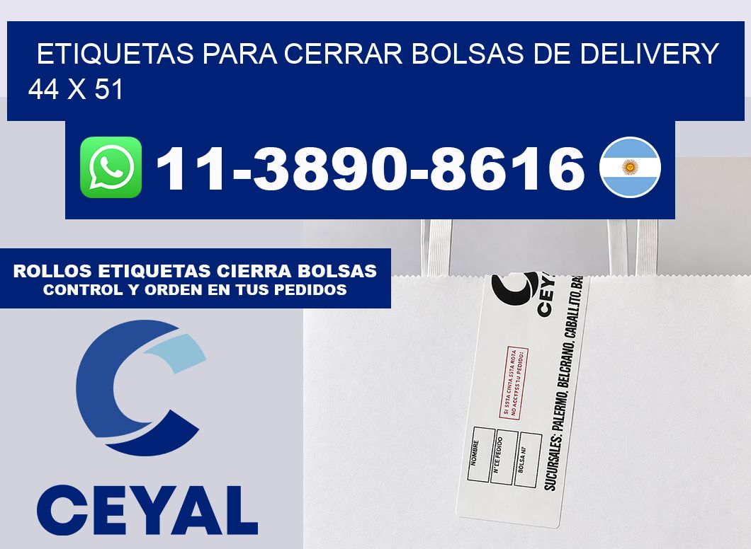 ETIQUETAS PARA CERRAR BOLSAS DE DELIVERY 44 x 51