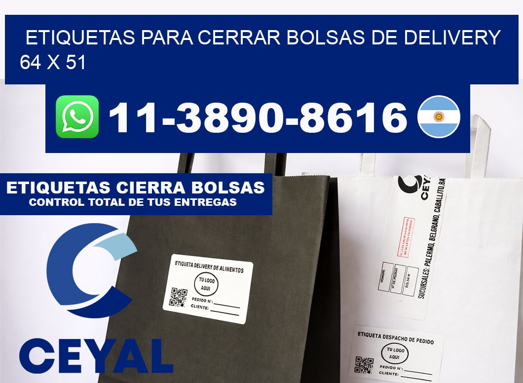ETIQUETAS PARA CERRAR BOLSAS DE DELIVERY 64 x 51