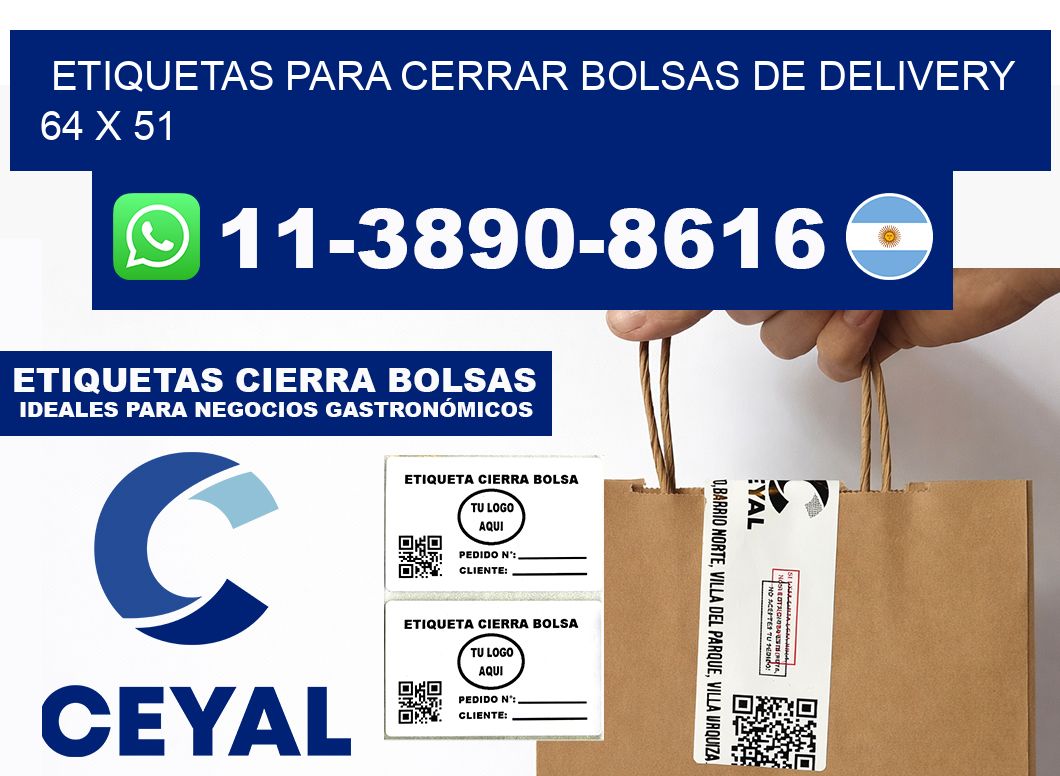 ETIQUETAS PARA CERRAR BOLSAS DE DELIVERY 64 x 51