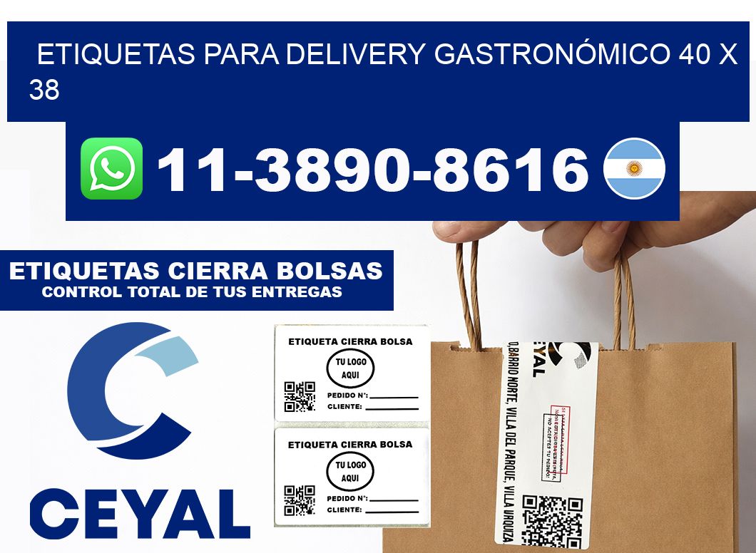 ETIQUETAS PARA DELIVERY GASTRONÓMICO 40 x 38