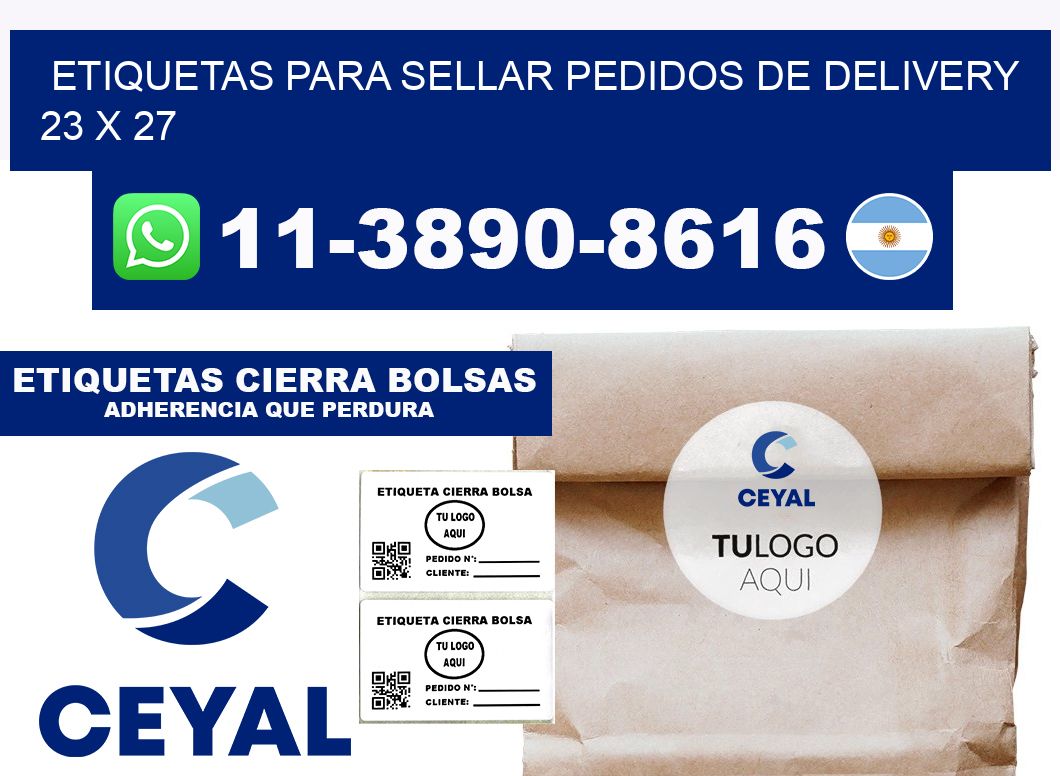 ETIQUETAS PARA SELLAR PEDIDOS DE DELIVERY 23 x 27