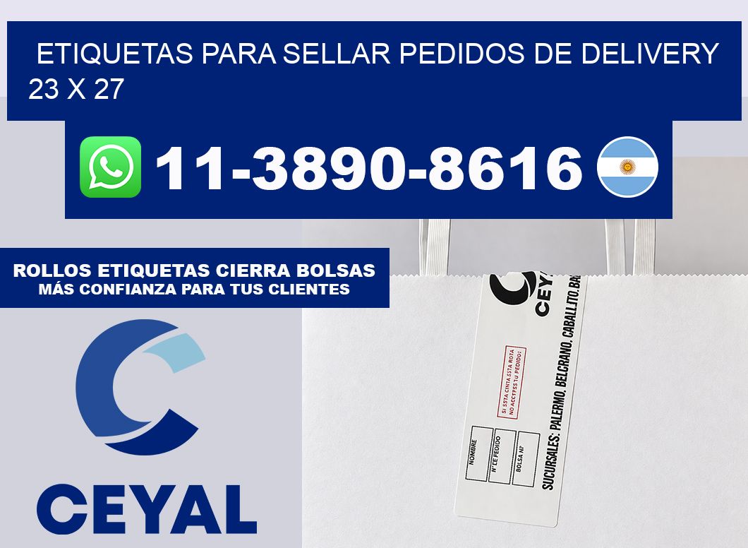ETIQUETAS PARA SELLAR PEDIDOS DE DELIVERY 23 x 27