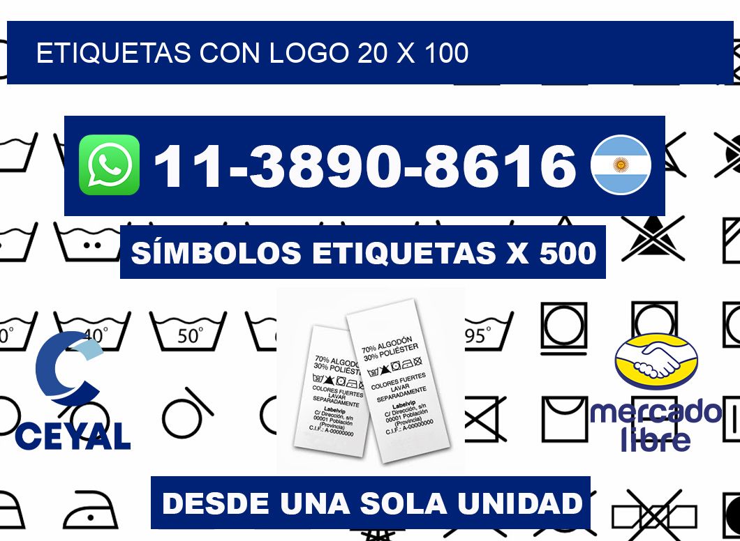 Etiquetas con logo 20 x 100