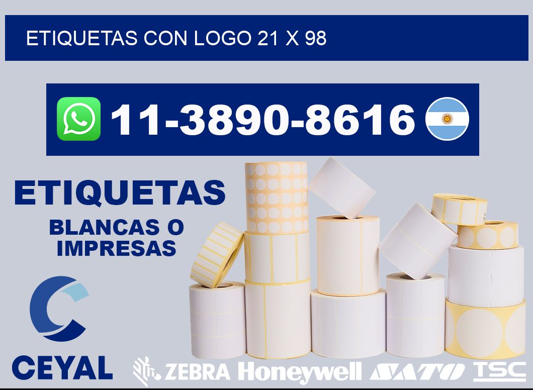 Etiquetas con logo 21 x 98