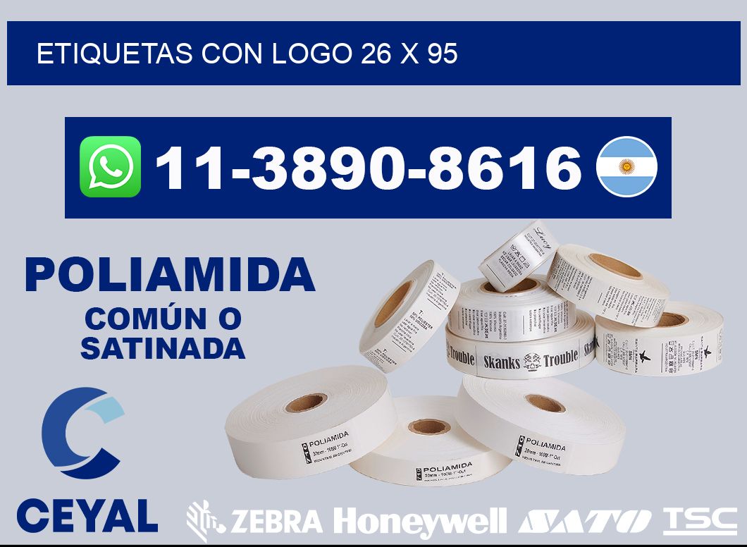 Etiquetas con logo 26 x 95