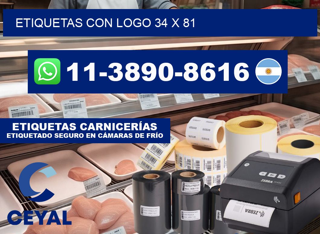 Etiquetas con logo 34 x 81