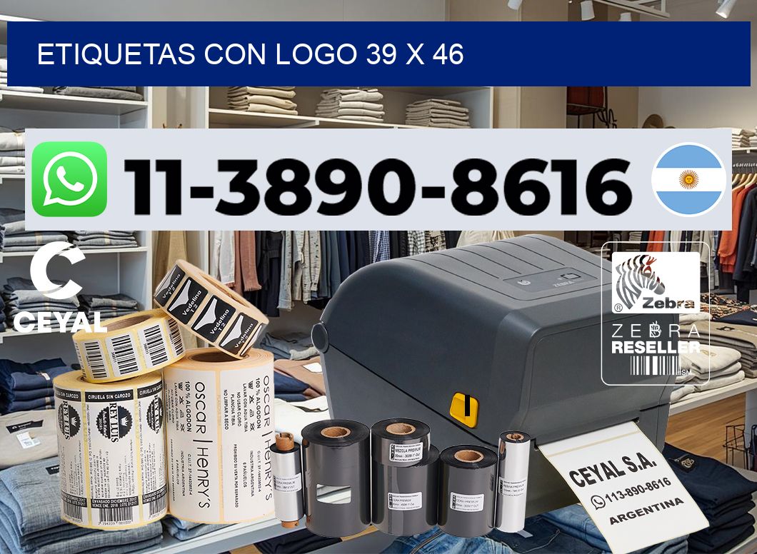 Etiquetas con logo 39 x 46