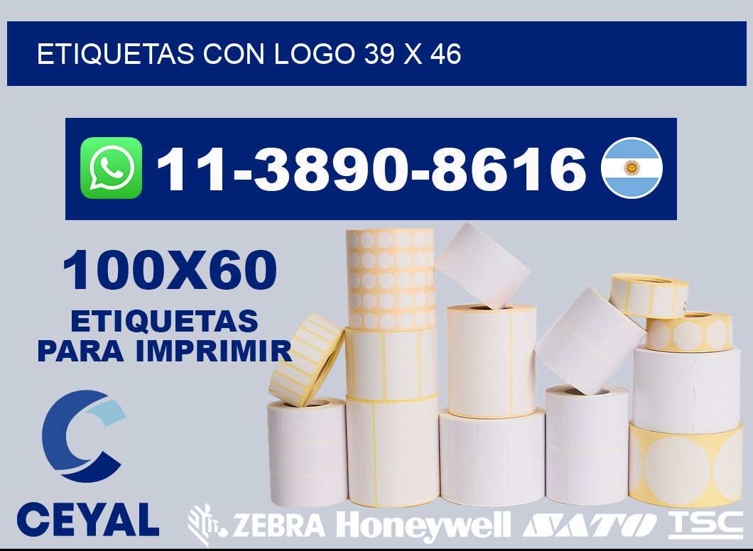 Etiquetas con logo 39 x 46